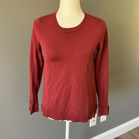 Philosophy Sweaters - Philosphy Red Sweater with Gold Button Detail